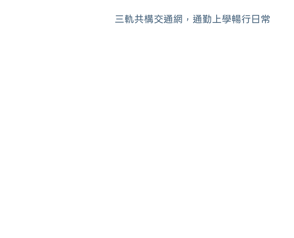 三軌共構交通網，通勤上學暢行日常